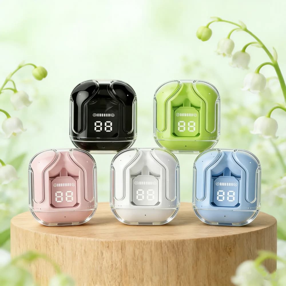 Cuffie Bluetooth Wireless TWS In-Ear con Microfono e Display LED per Chiamate, Giochi, Musica e Sport