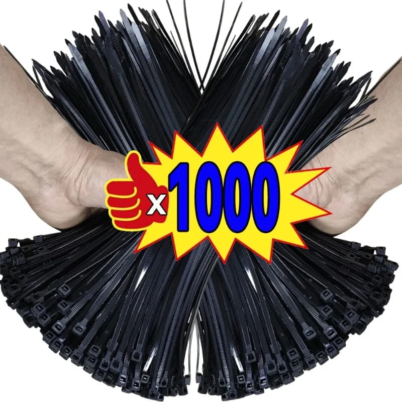100-1000 Pz Fascette per cavi in nylon Fascette autobloccanti Cinghie Cavi regolabili Anello di fissaggio Home Office Fascette per cavi all'ingrosso
