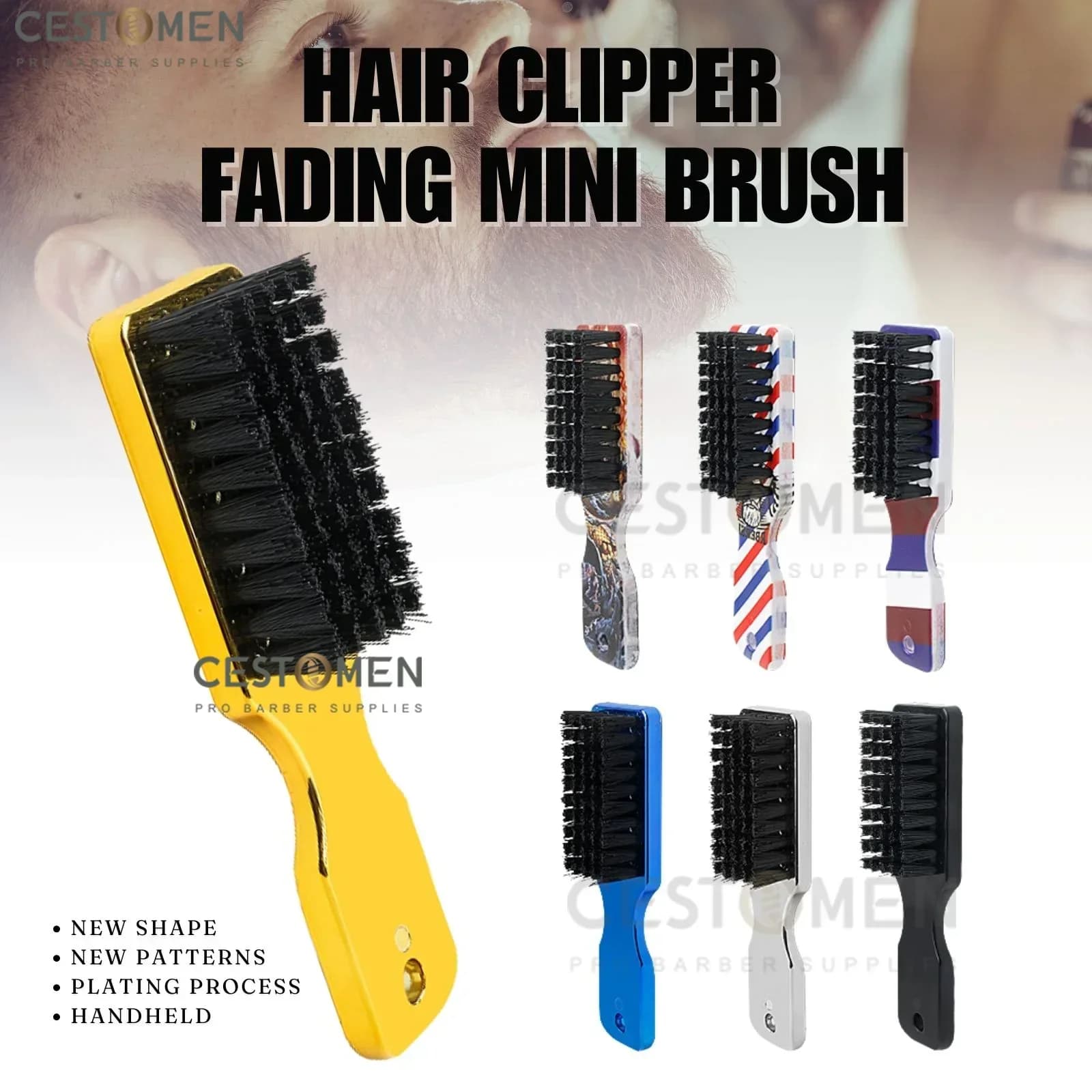 Tagliacapelli per styling da uomo Mini spazzola per sbiadimento Galvanotecnica Pulizia Spazzola per capelli Accessori per barbiere Strumenti per parrucchiere facciale per salone