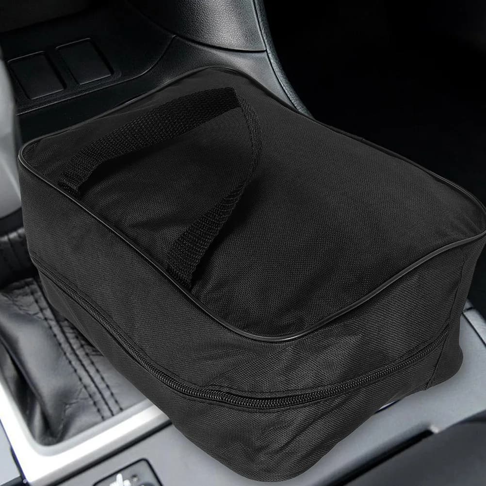 2 Pezzi Borsa Portaoggetti per Aspirapolvere da Auto, Custodia Portatile per Aspirapolvere, Organizzatore, Pompa Gonfiabile, Cavo per Auricolari, Borsa Nera