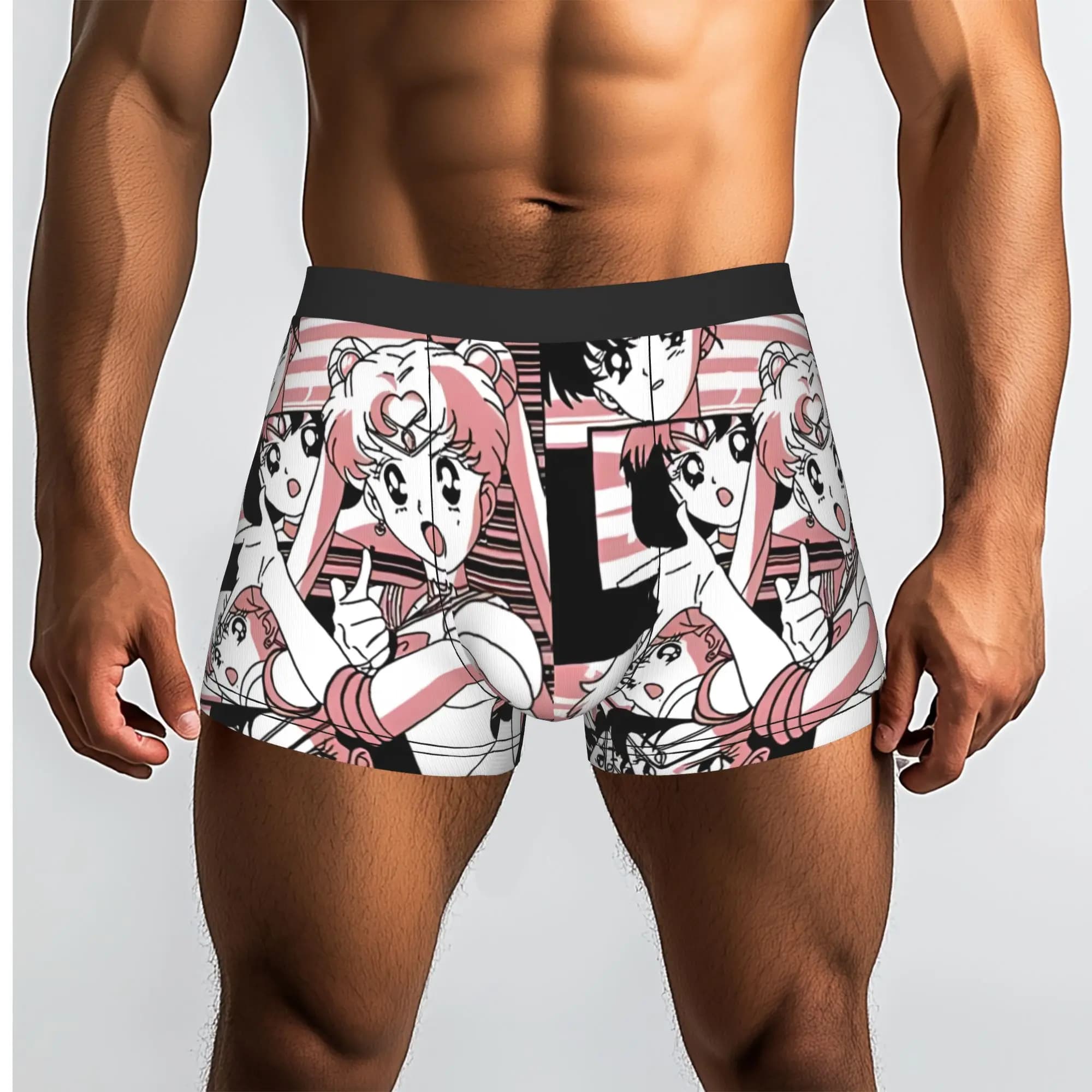 Boxer da Uomo Estetica Anime Sailor Moon Bandai, Mutande Traspiranti, Slip Uomo