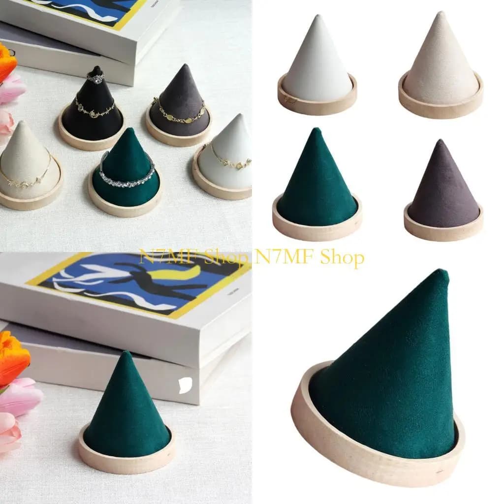 N7MF Natural Conical Bracelet Rack Soft Velvets Surfaces Jewelry Organizers Jewelry Stand Suitable for Shop Home Use