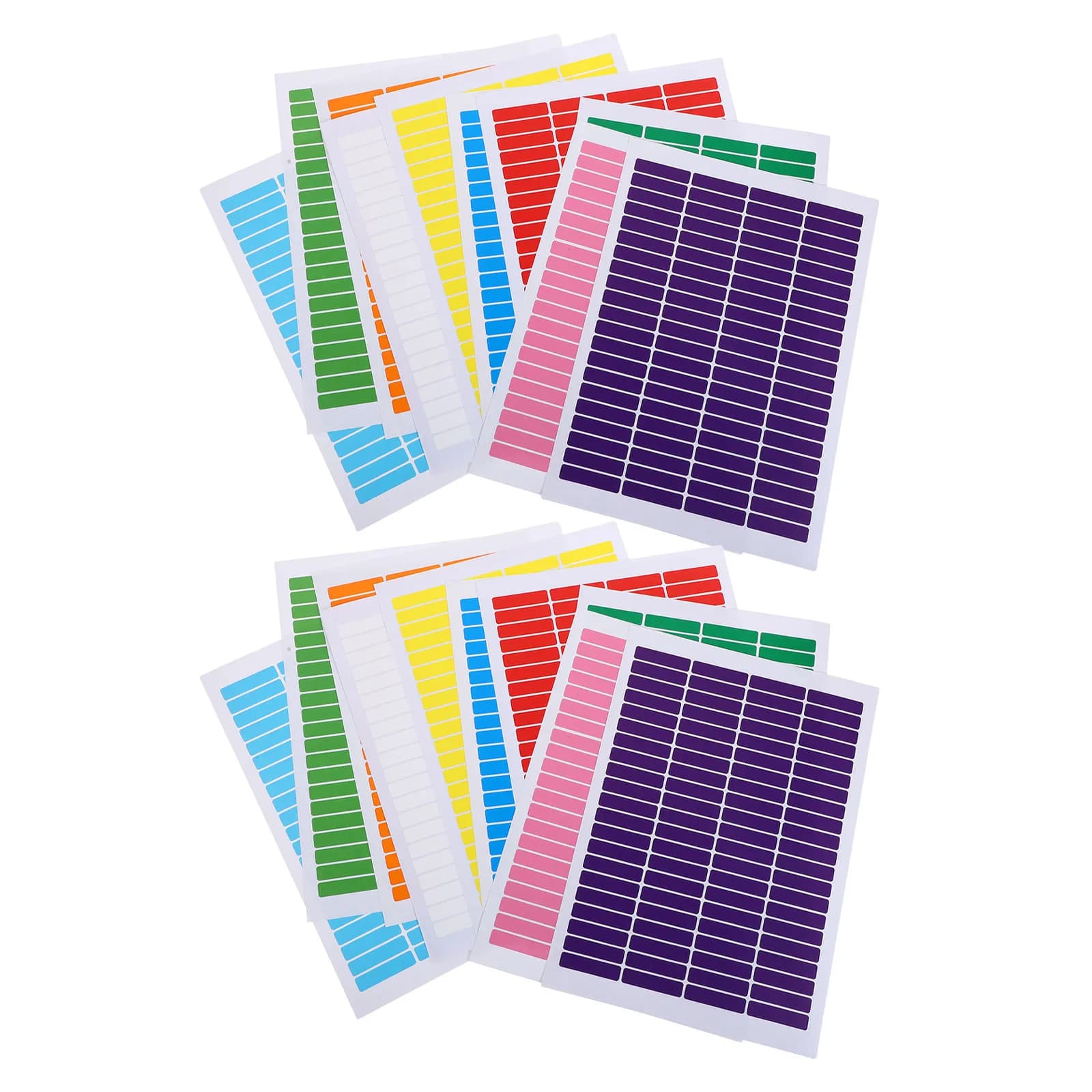 20Sheets Waterproof Material Labels Self-Adhesive Rectangular Color Coding Labels for File Folder Name Tag Identification