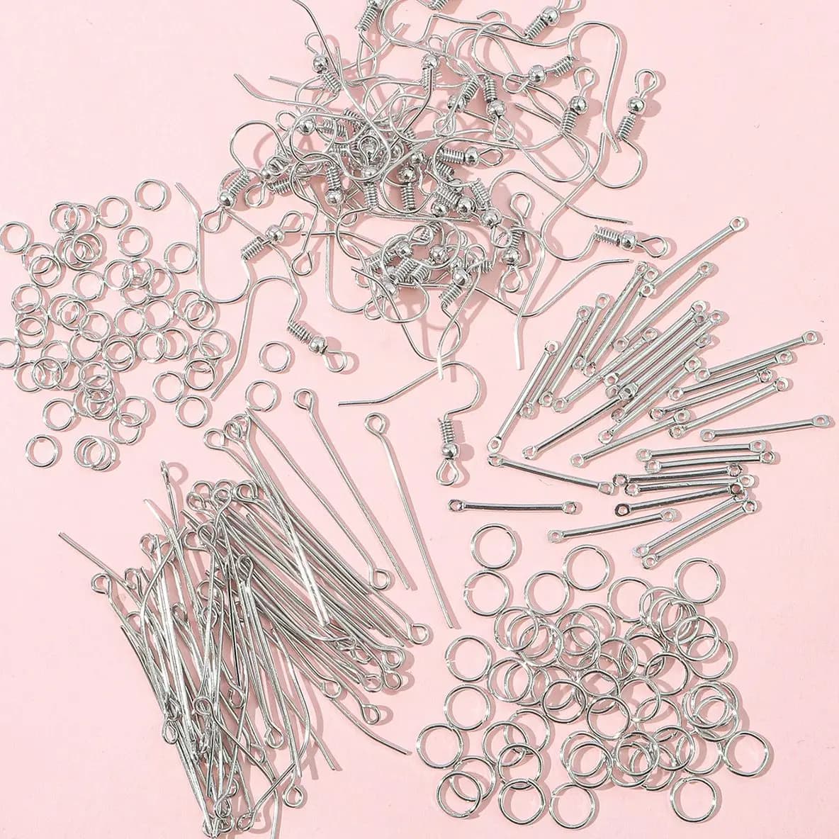 220-300 pezzi orecchini fatti a mano fai da te orecchini accessori set gancio per l'orecchio di pesce in ferro/anello singolo/tappi per le orecchie/doppio appeso/9 pin