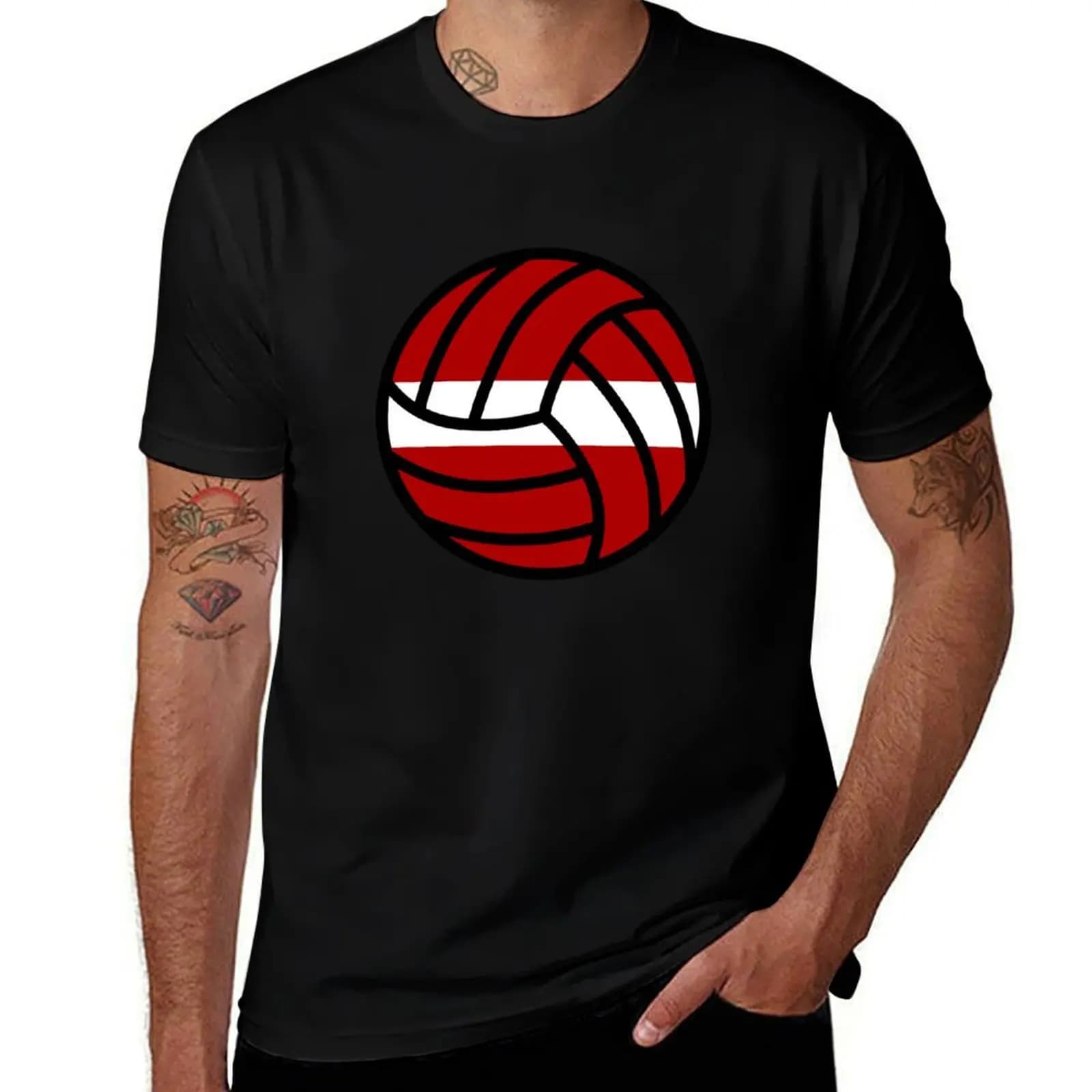 Latvian Volleyball T-Shirt Quick Dry Sports Short Sleeve Tee T-Shirt