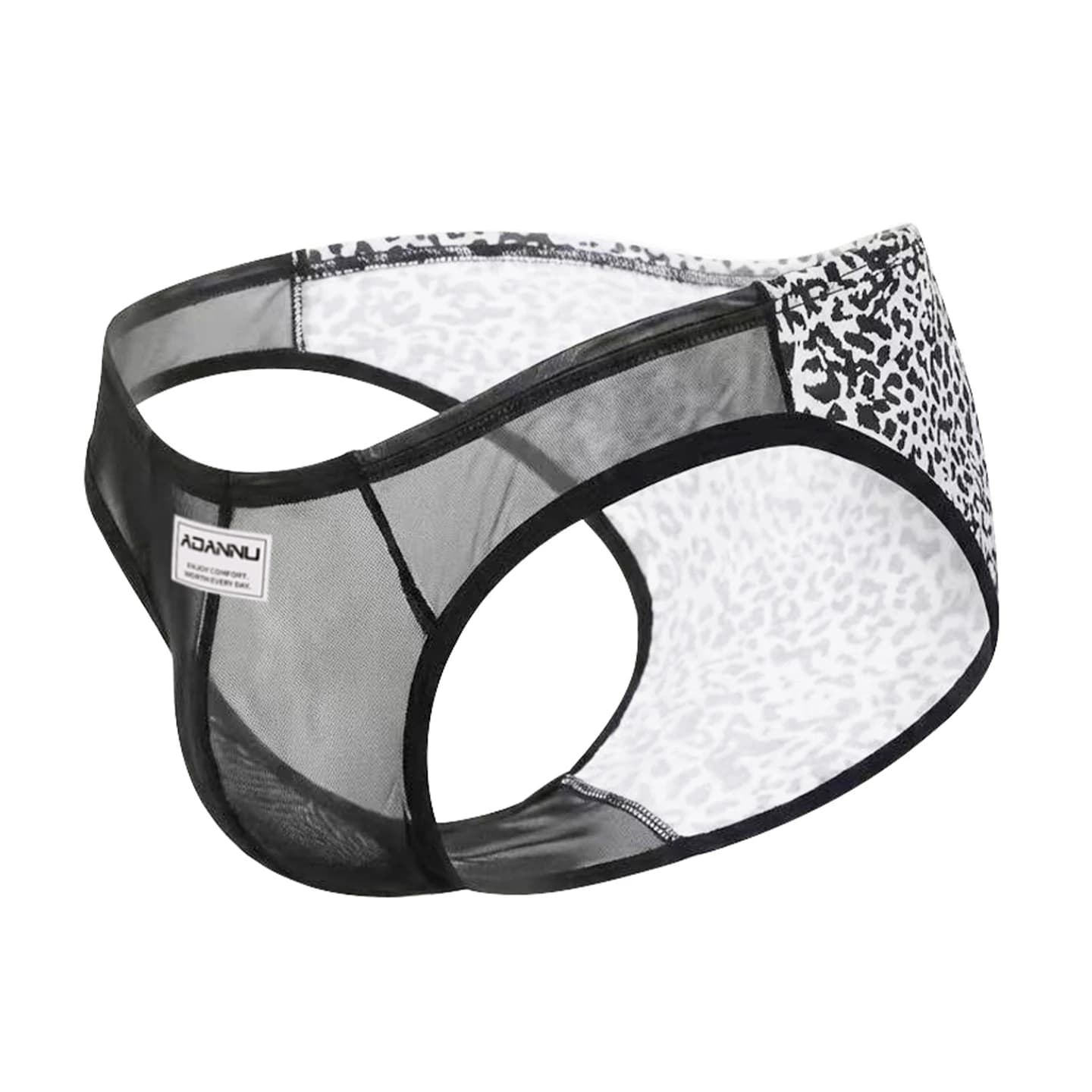 CMENIN 1/3Pcs Sexy Leopard Men Brief Ultra-thin Transparent Mesh Man Underwear Large Crotch Pouch Breathable Bikini Mens Panties