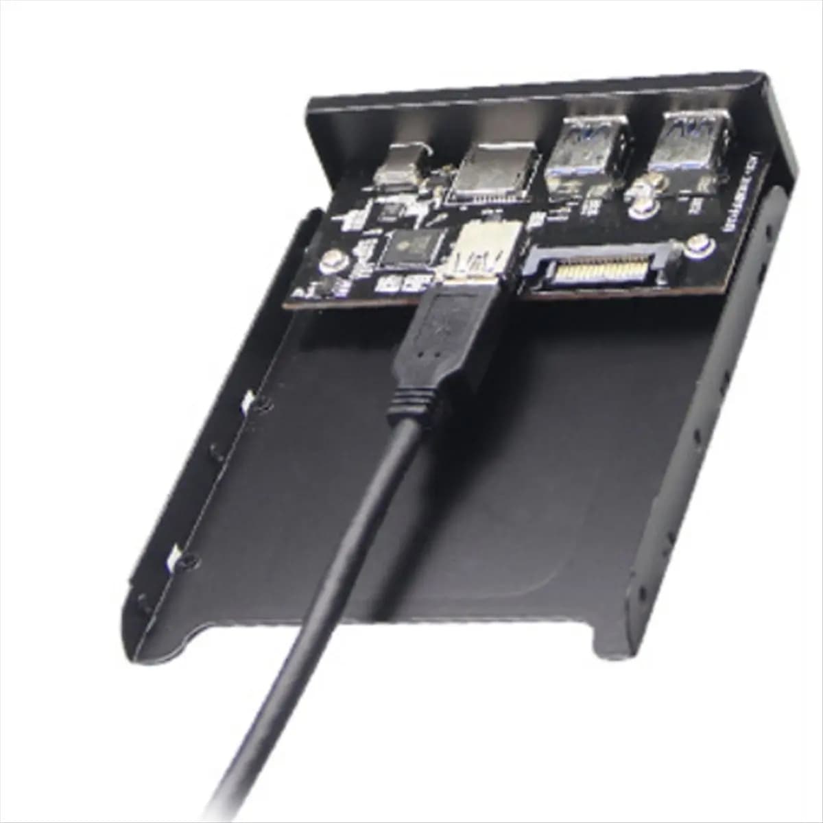 673 ~ FlashUSB 3.0 Micro-SD/TF Flash 3.5 Lettore di schede interne USB-C Tipo-C Pannello frontale Doppia porta USB 3.0 Hub floppy per 3,5 pollici aperti