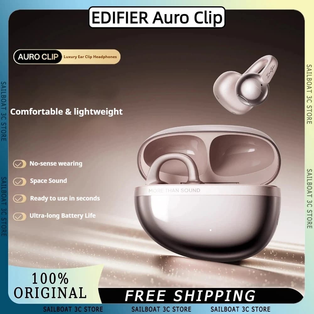 EDIFIER Auro Clip Cuffie Bluetooth senza fili Bluetooth 6.1 35H Batteria a lunga durata Bass Turbo Auricolari impermeabili Musica sportiva
