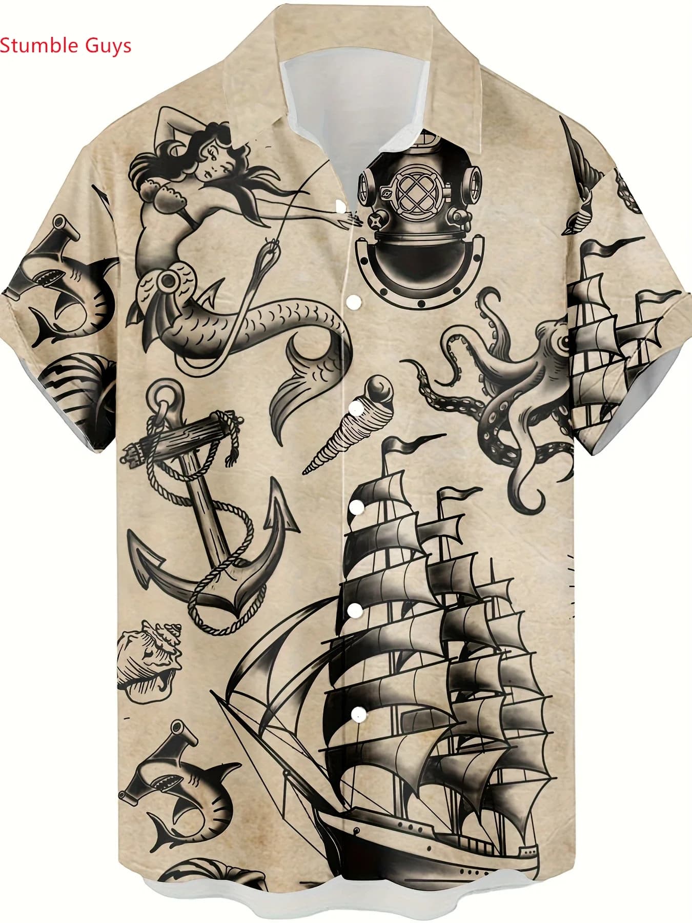 Camicia hawaiana estiva da uomo alla moda, a maniche corte, con stampa audace da spiaggia, comoda, traspirante, top alla moda per feste
