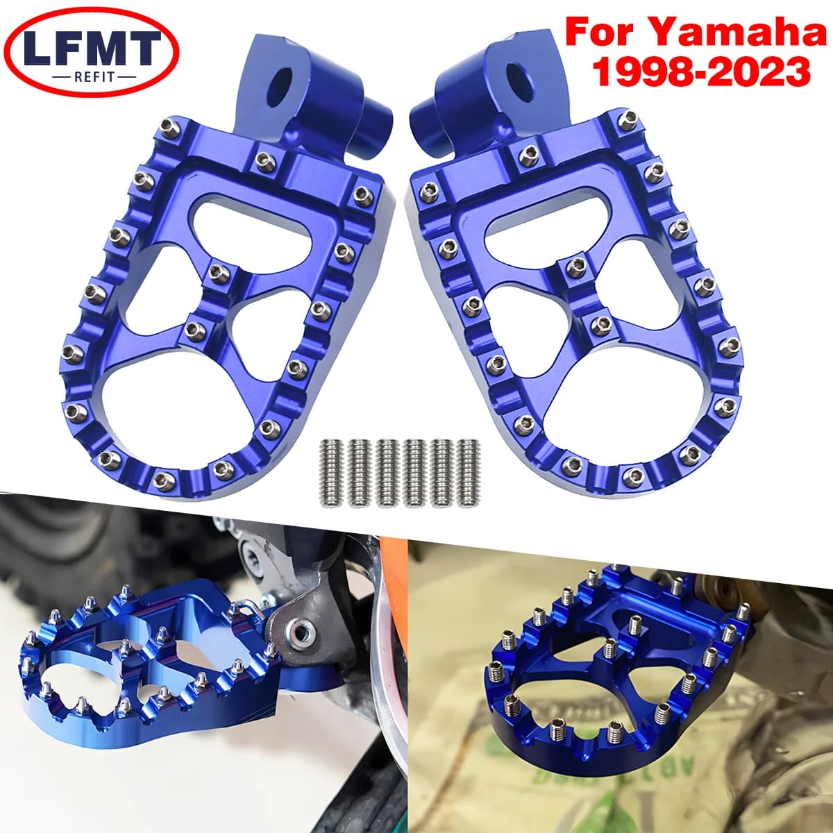 Motorcycle CNC Footrest Pegs Footpeg Pedals For Yamaha WR250F 450F YZ250 125 85 65 YZ250F 450F 125X 250X YZ250FX 450FX 1998-2023