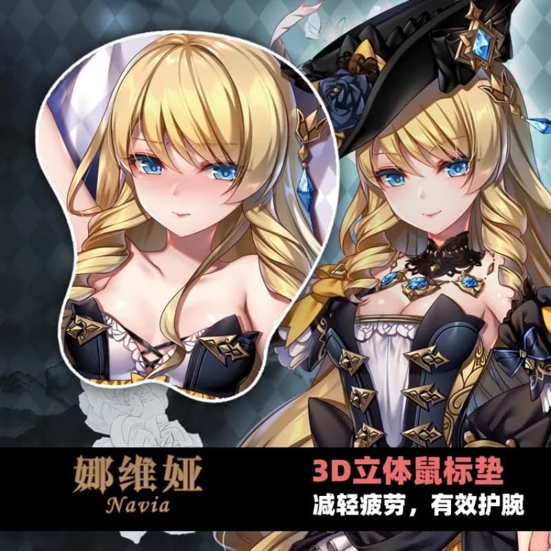 Navia 3D Mousepad Genshin Impact Gioco Mano Poggiapolsi Sexy Morbido Gel di Silice Silicone Mouse Pad Zerbino Oppai Ufficio Otaku Regalo
