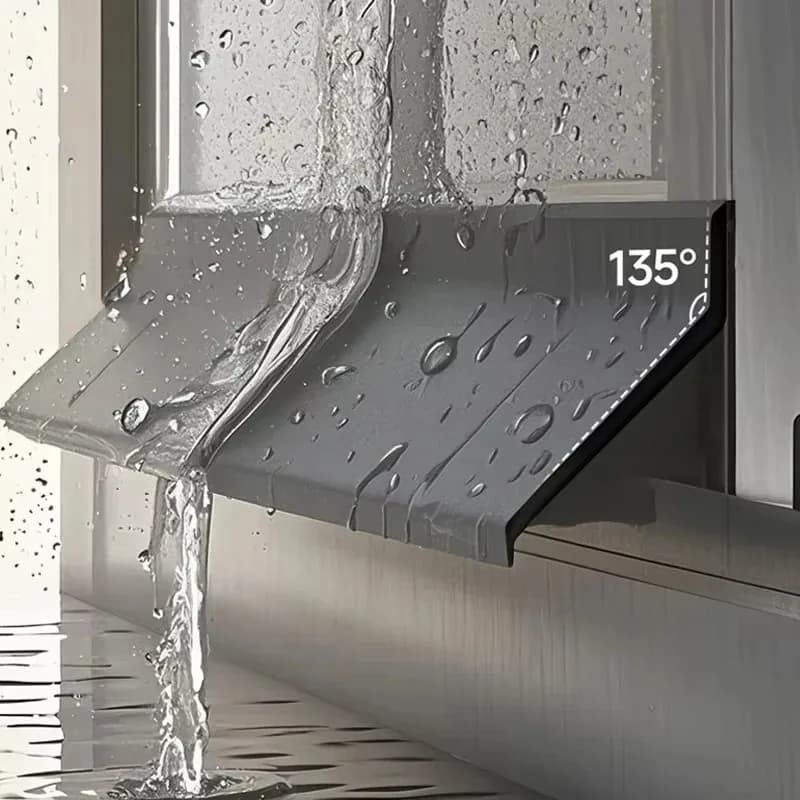 1m Home Window Water Blocking Bar Sliding Window Rain Weatherstrip Balcony Insulation Windproof Sealing Strip Flashing Board