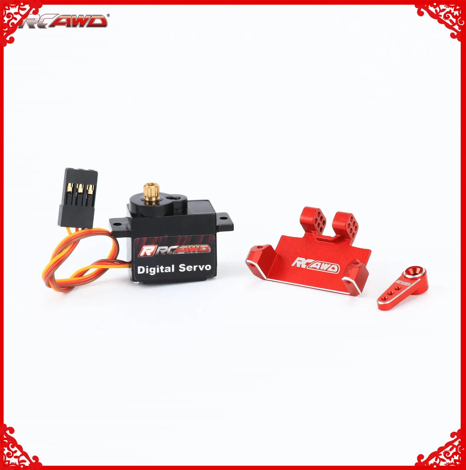 Servo RC regolabile RCAWD Servo digitale da 12 g con supporto in metallo e braccio 15T per parti di aggiornamento AXIAL 1/24 SCX24