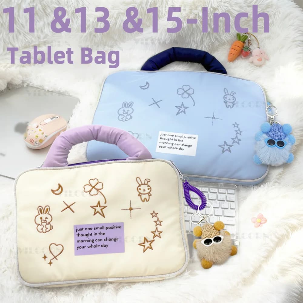 Borsa per tablet carina da 11-13 pollici per iPad Samsung Galaxy Tab Tablet Pad Custodia per laptop da 15 pollici per MacBook Air/Pro Dell Bag Ragazza regalo