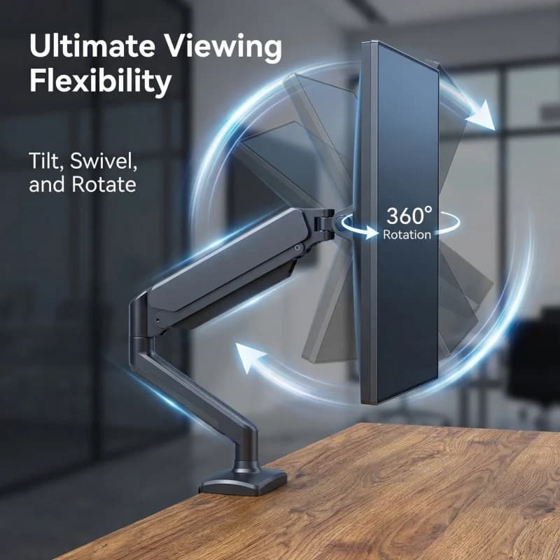Supporto universale per monitor singolo – Fino a 32 pollici e 19,8 libbre per schermo, supporto da scrivania regolabile