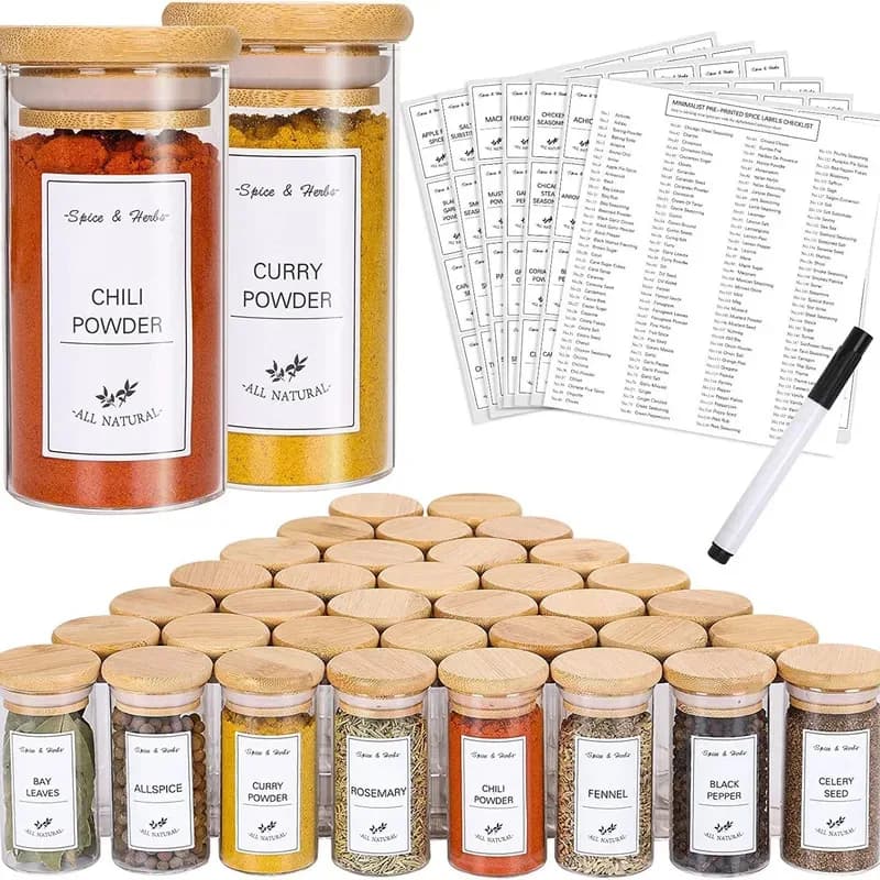 6 pezzi/set adesivi per alimenti da cucina etichetta per barattolo di spezie per alimenti impermeabile adesivo per barattolo di condimento bianco