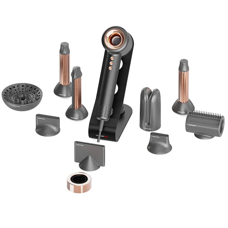 Set Professionale Asciugacapelli 10 in 1 Strumento Multifunzionale per lo Styling dei Capelli Volumizzatore Spazzola ad Aria Calda Piastra Arricciacapelli Diffusore