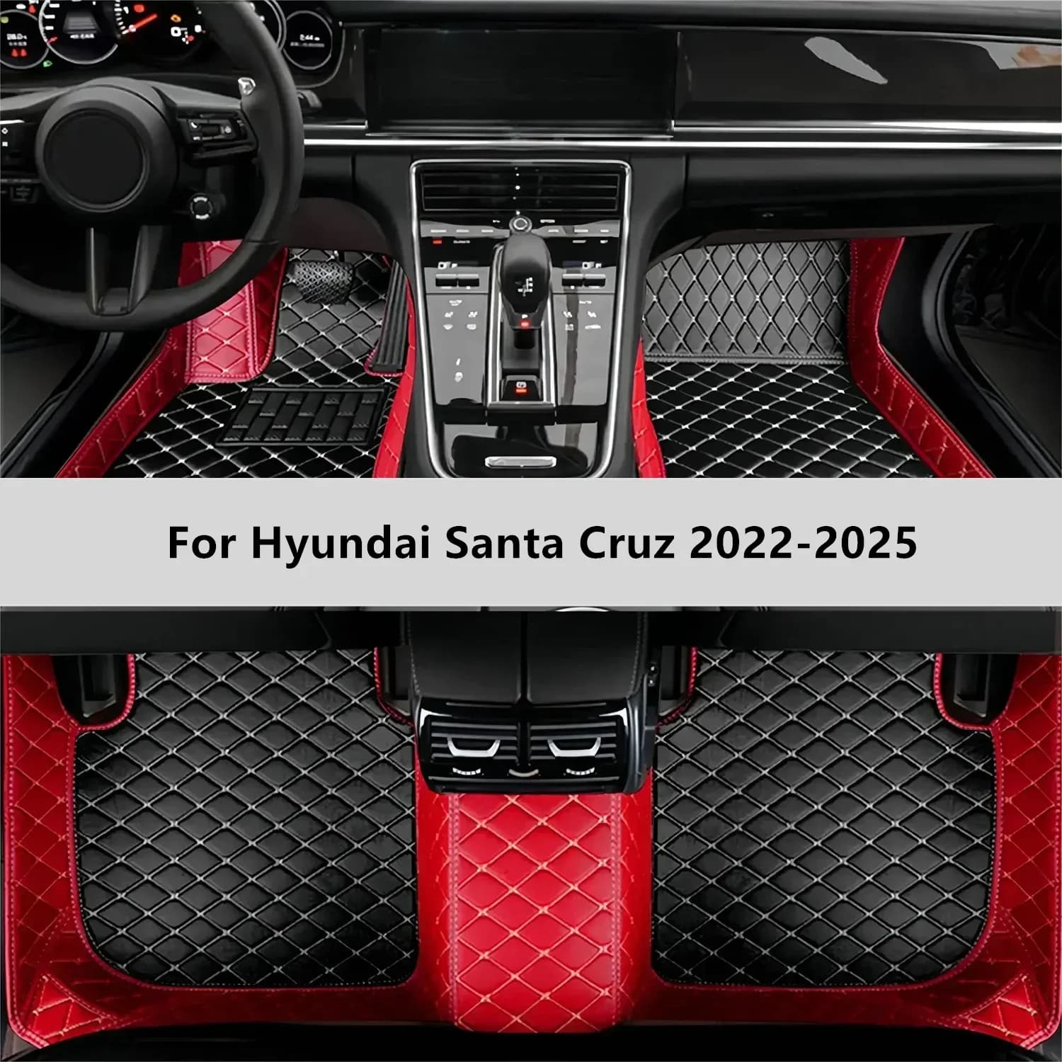 Tappetini per auto personalizzati per Hyundai Santa Cruz 2022-2025 Tappetino per auto Accessori per tappetini per auto Uomo Donna Accessori interni