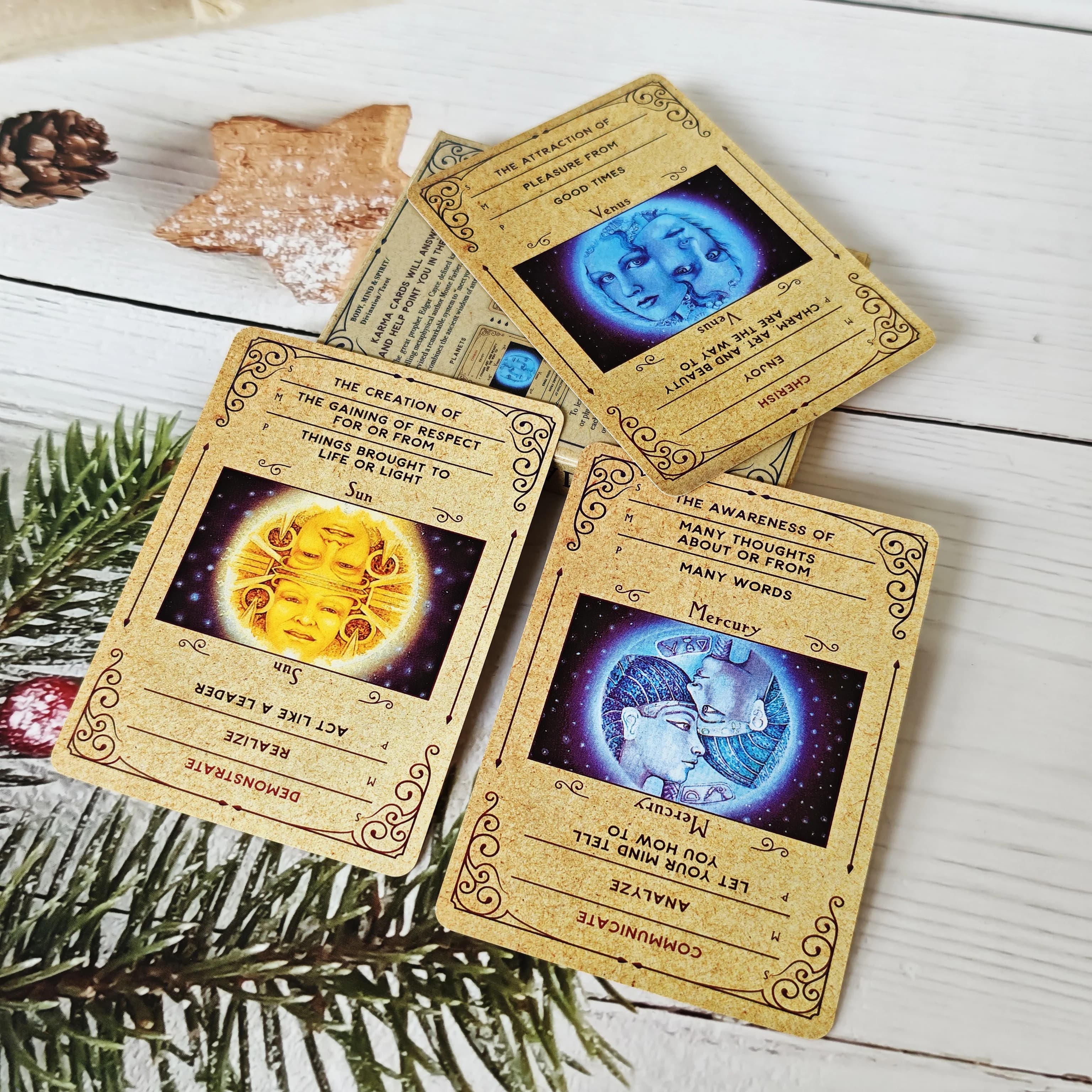 1 scatola Karma Oracle Tarocchi Carte Giocattolo Festa in famiglia Gioco da tavolo per il tempo libero Carte da gioco Fortuna Profezia Racconto Divinazione