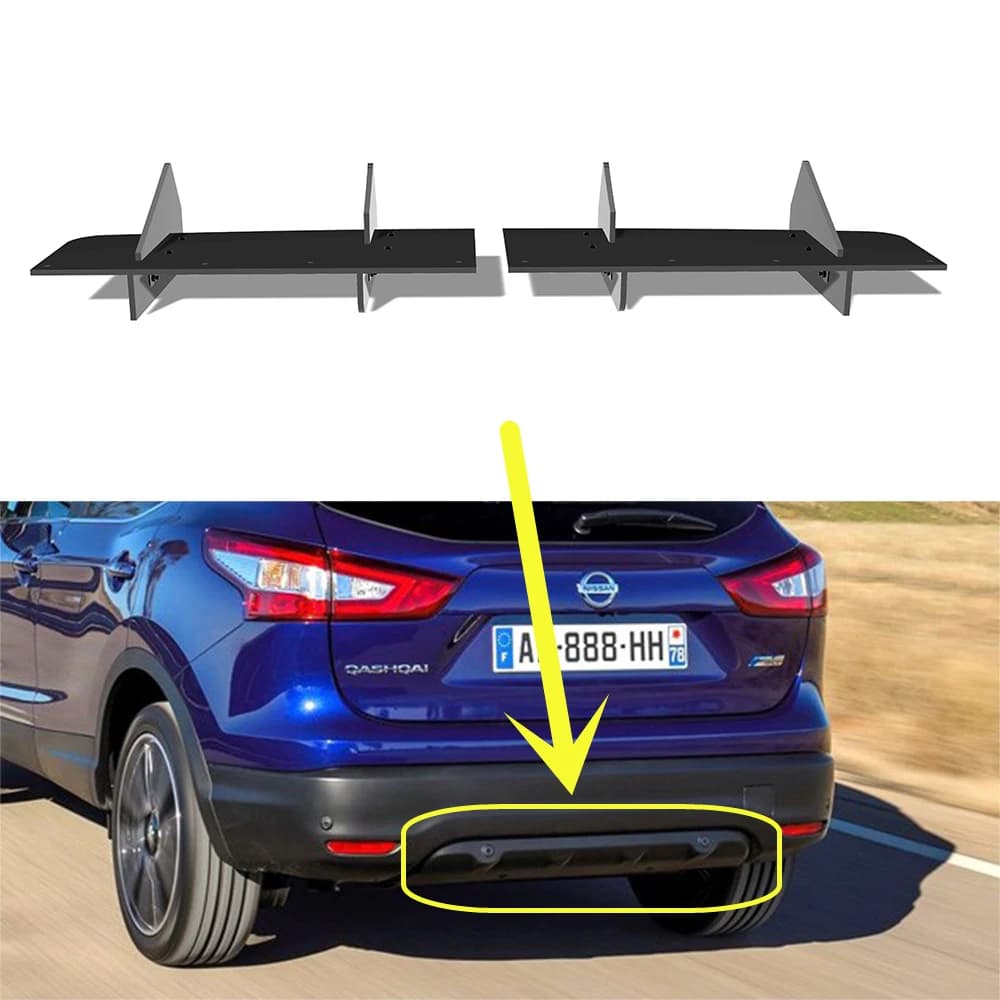 For Nissan Qashqai 2014-2016 Year Diffuser Back Bumper Lip Spoiler Splitter Body Kit Accessories