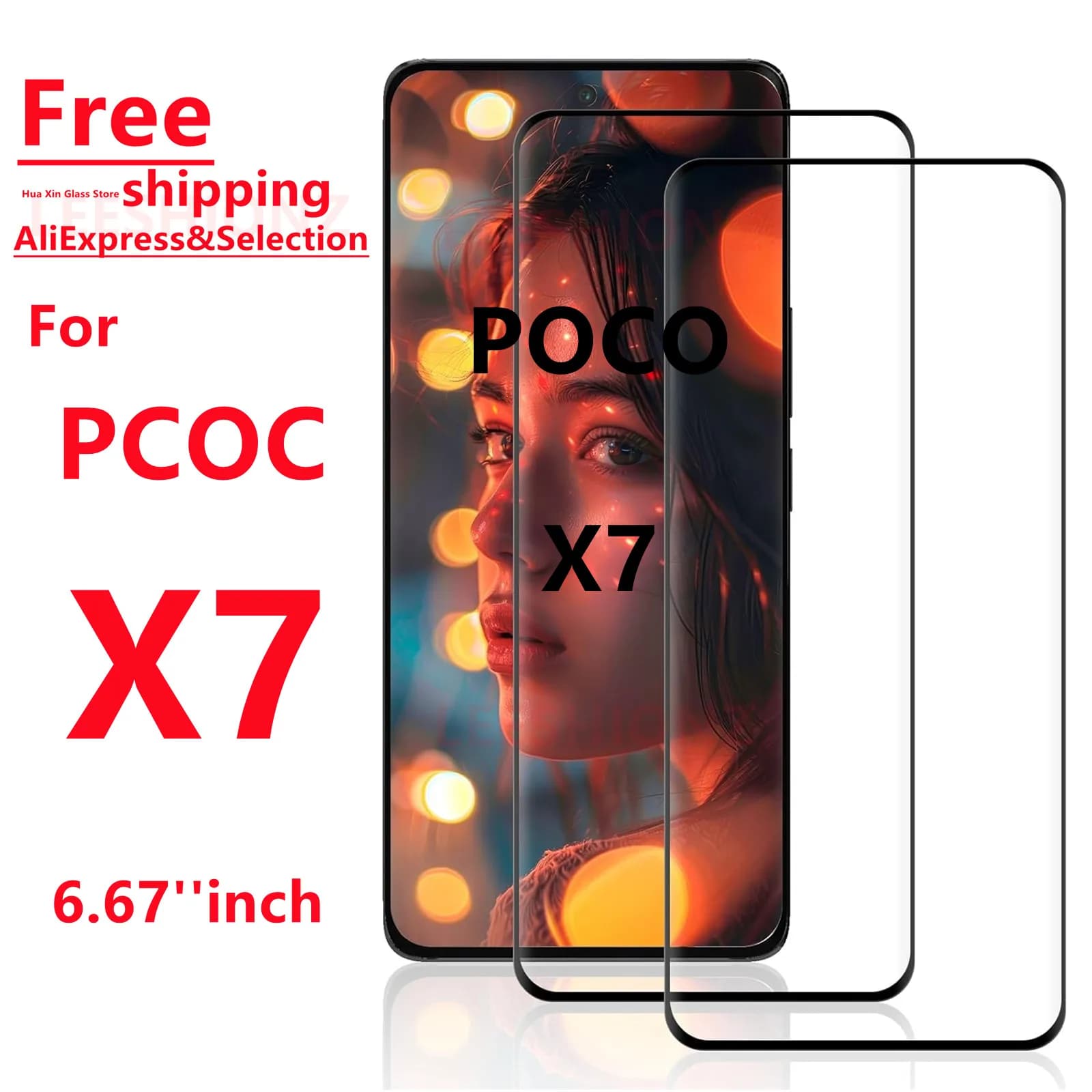 1/4 pezzi di protezione per lo schermo in vetro temperato per Pocs X7 - Protezione per smartphone adatta per la serie Pocs X7