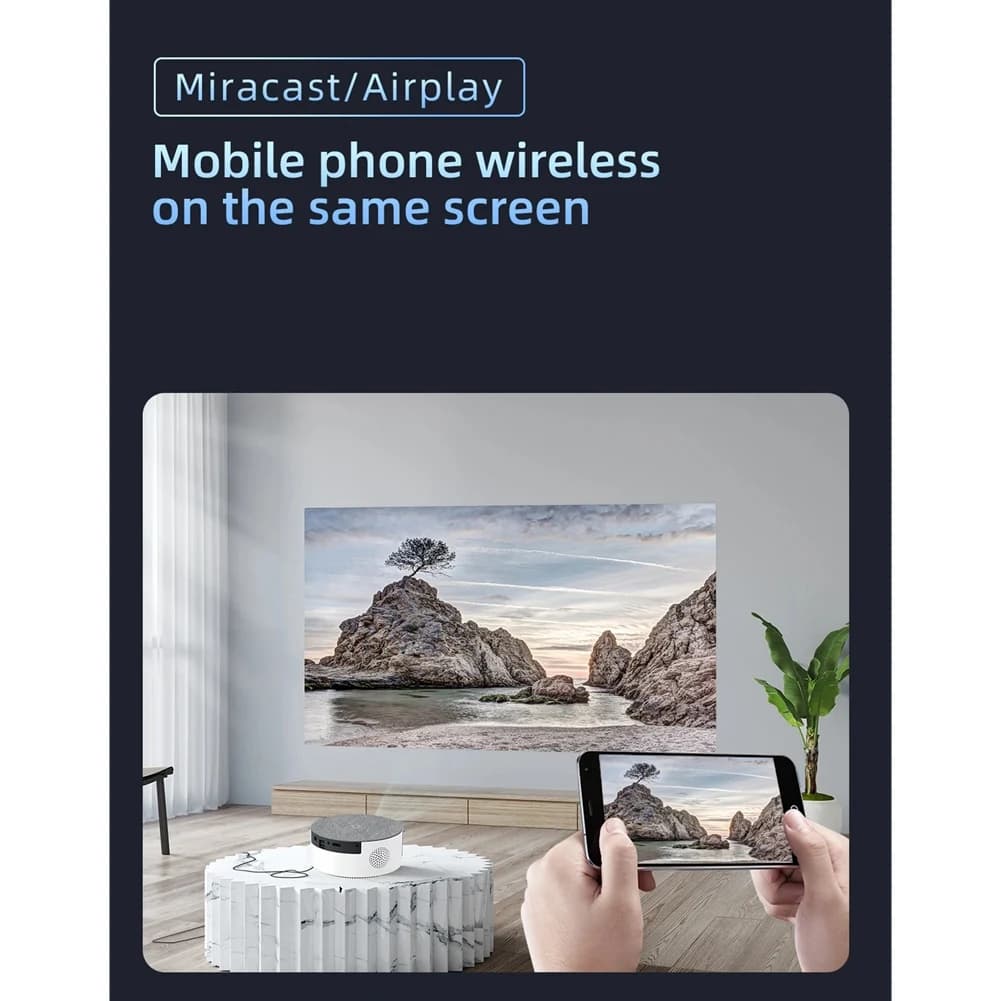 T50 Mobile Phone Screen Mirroring Projector High-Definition Home Projector For Home Use With Same-Screen Display EU Plug