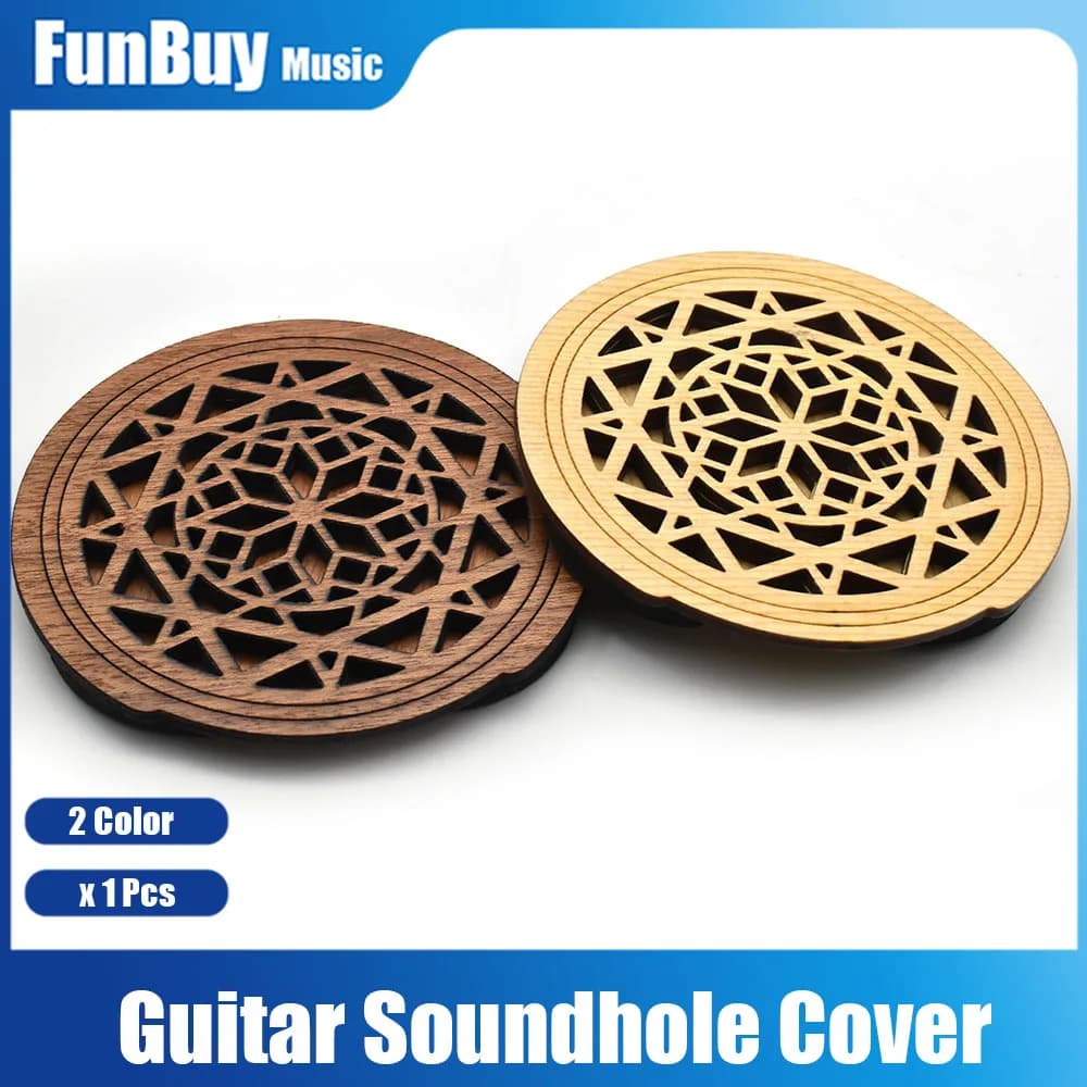1 pz. Blocco di copertura per buca per chitarra in legno Supporto per foro sonoro in legno per accessori per chitarra folk acustica EQ B