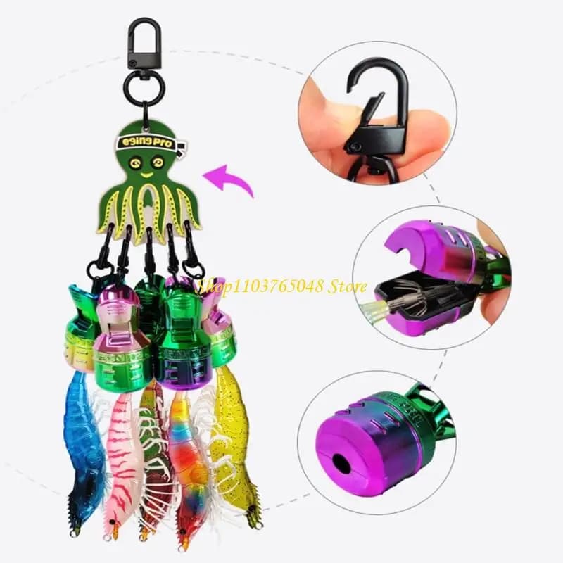 R53E 6 Pz Fishing Hook Coffins Fishing Hook Cover Shade Squid Jig Esche Protector Set Cap Case