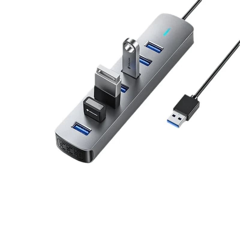 Hub di espansione USB a 7 porte, docking station, splitter USB 3.0, convertitore per laptop