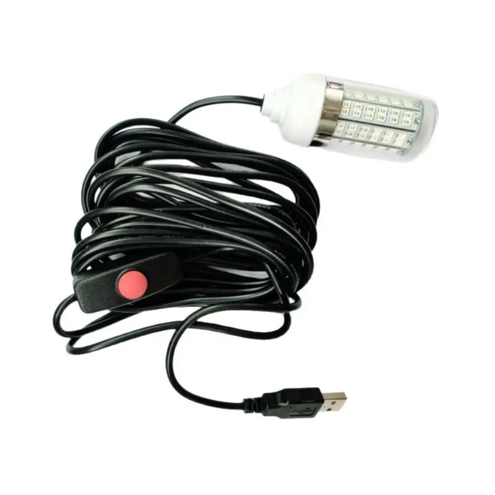 Lampada Subacquea USB 5V per Esche da Pesca, 4 Colori, IP68 Impermeabile, Luce Sommergibile per Trovare Pesci, Attrazione Efficace, Portatile