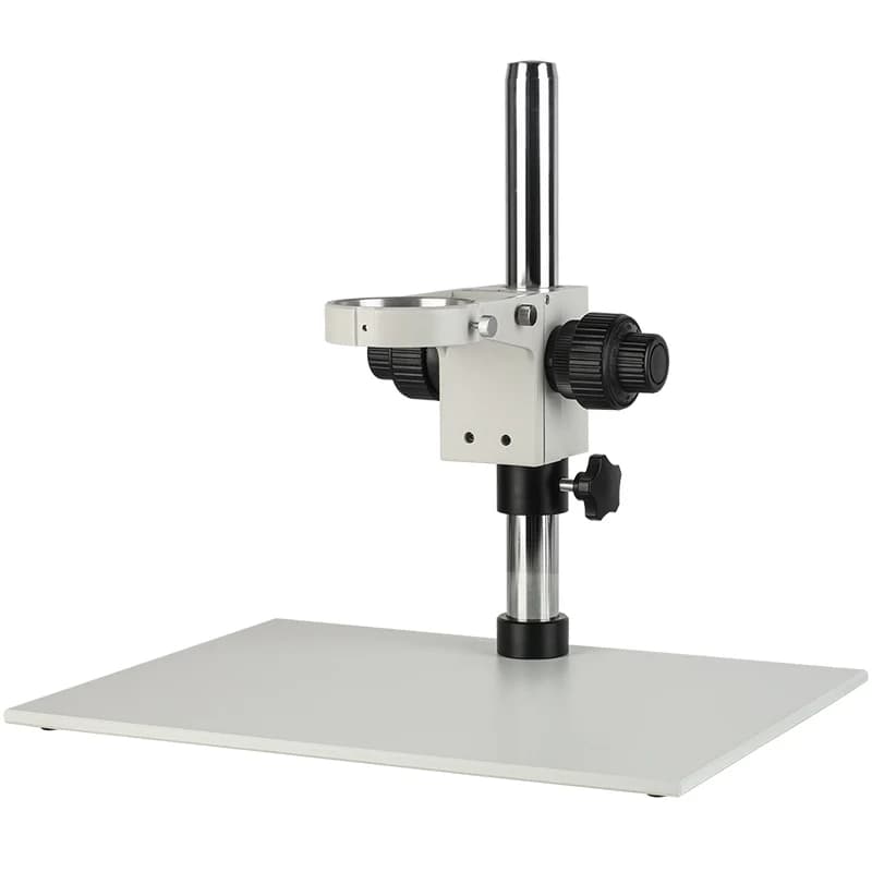Supporto per microscopio stereo con piattaforma grande, apertura dell'obiettivo di 76 mm e precisione di 0,002 mm con supporto per regolazione fine