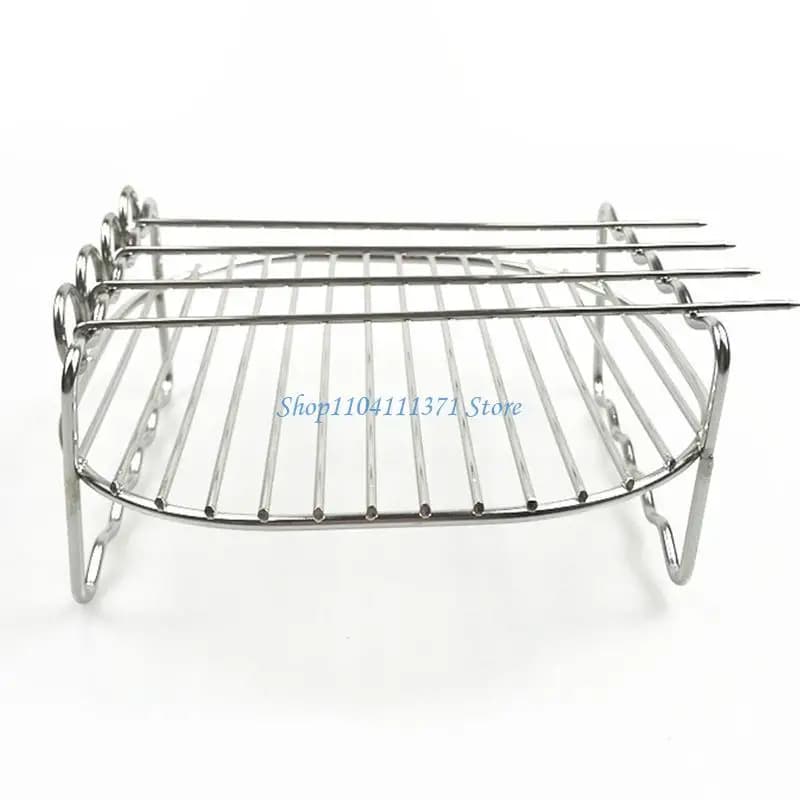 P9FC Grid Slippers Fryer Stainless Steel Support Barbecue Grid Double Layer Grill