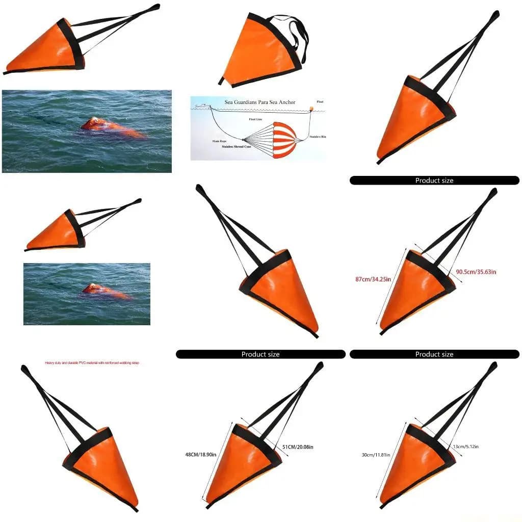 U2JB Kayak Canoe Barche Yacht Ancore da mare in PVC Drogues Tuta freno alla deriva Resistente