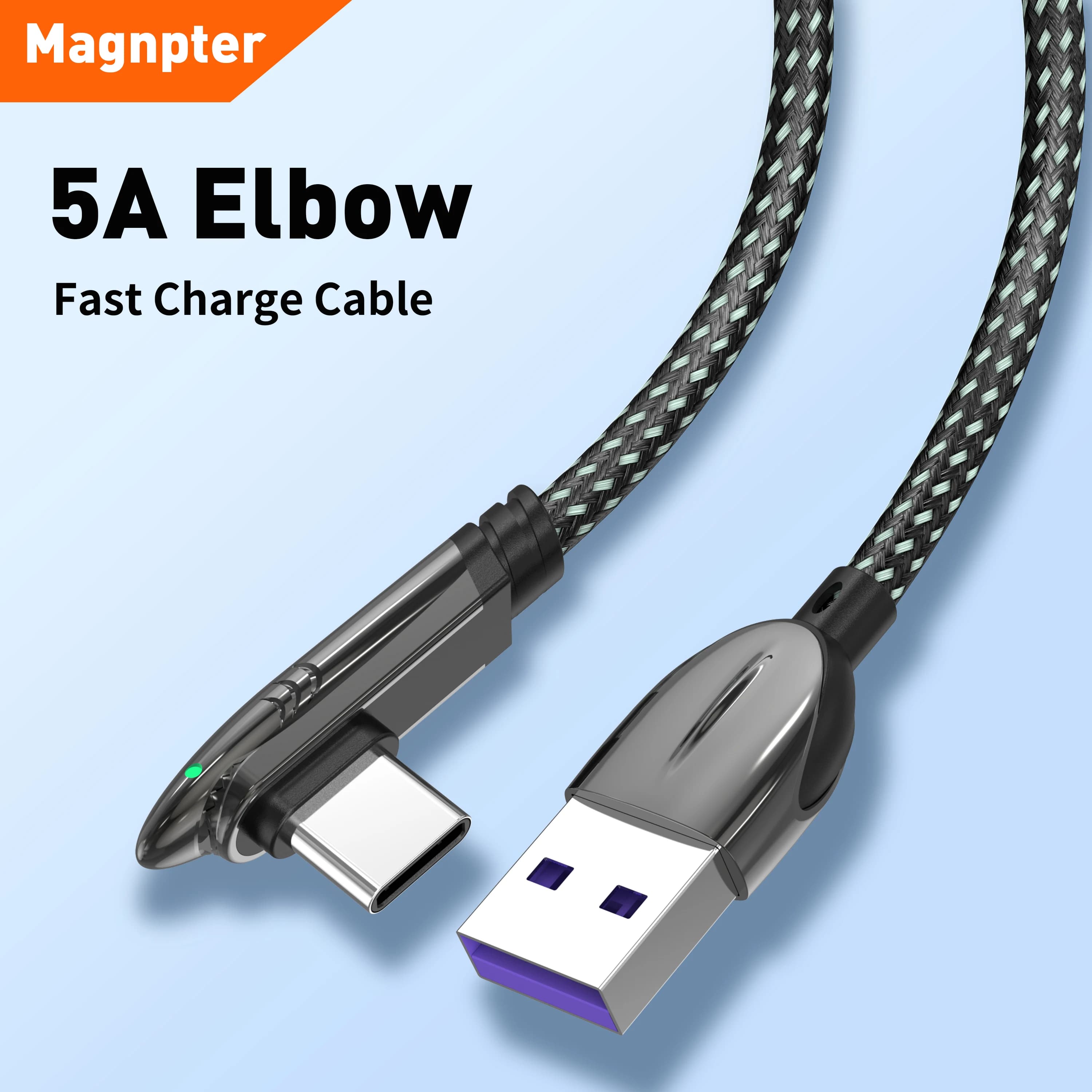 Cavo Magnpter da USB C a tipo C Cavo di ricarica da 90 gradi per iPad MacBook Pro Xiaomi Samsung Huawei Cavo dati di ricarica rapida di tipo C