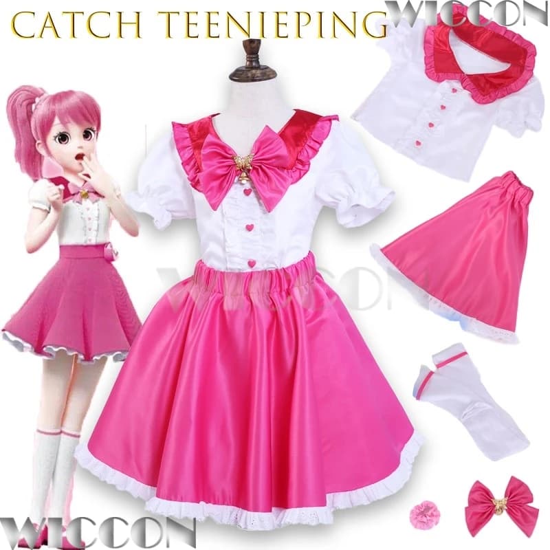 New Korean Anime Catch Teenieping Cosplay Suit Girls Dress Magical Princess Romi Battle Clothes Skirt Halloween Navidad Carnaval