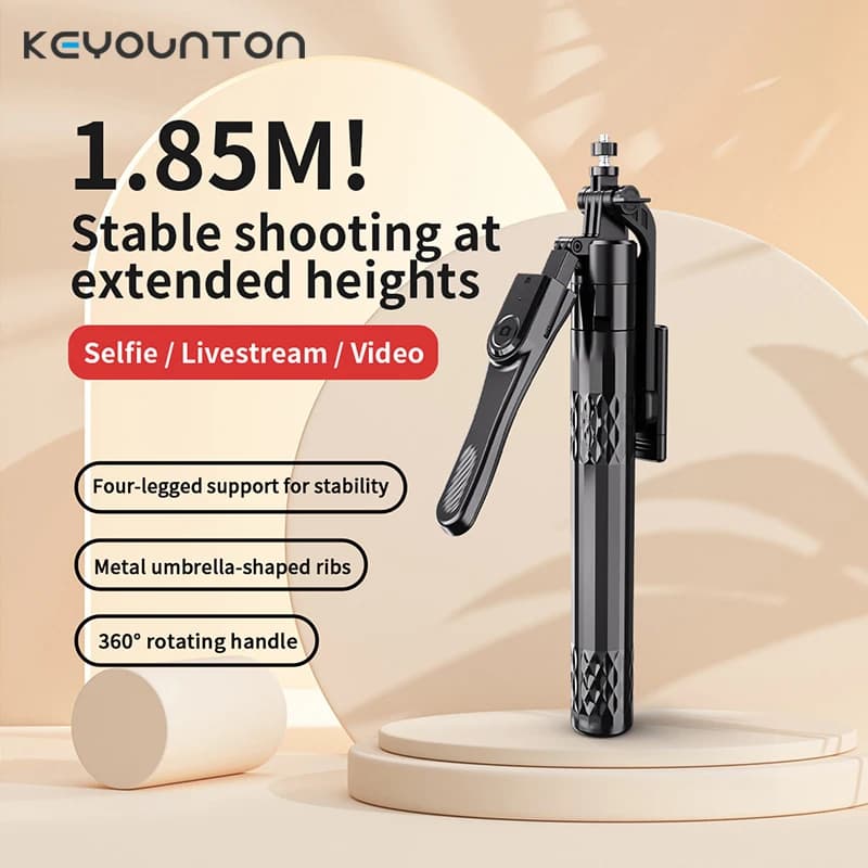 Supporto per telefono portatile con treppiede retrattile Bluetooth, con supporto pieghevole regolabile per selfie stick wireless per iPhone Xiaomi Huawei