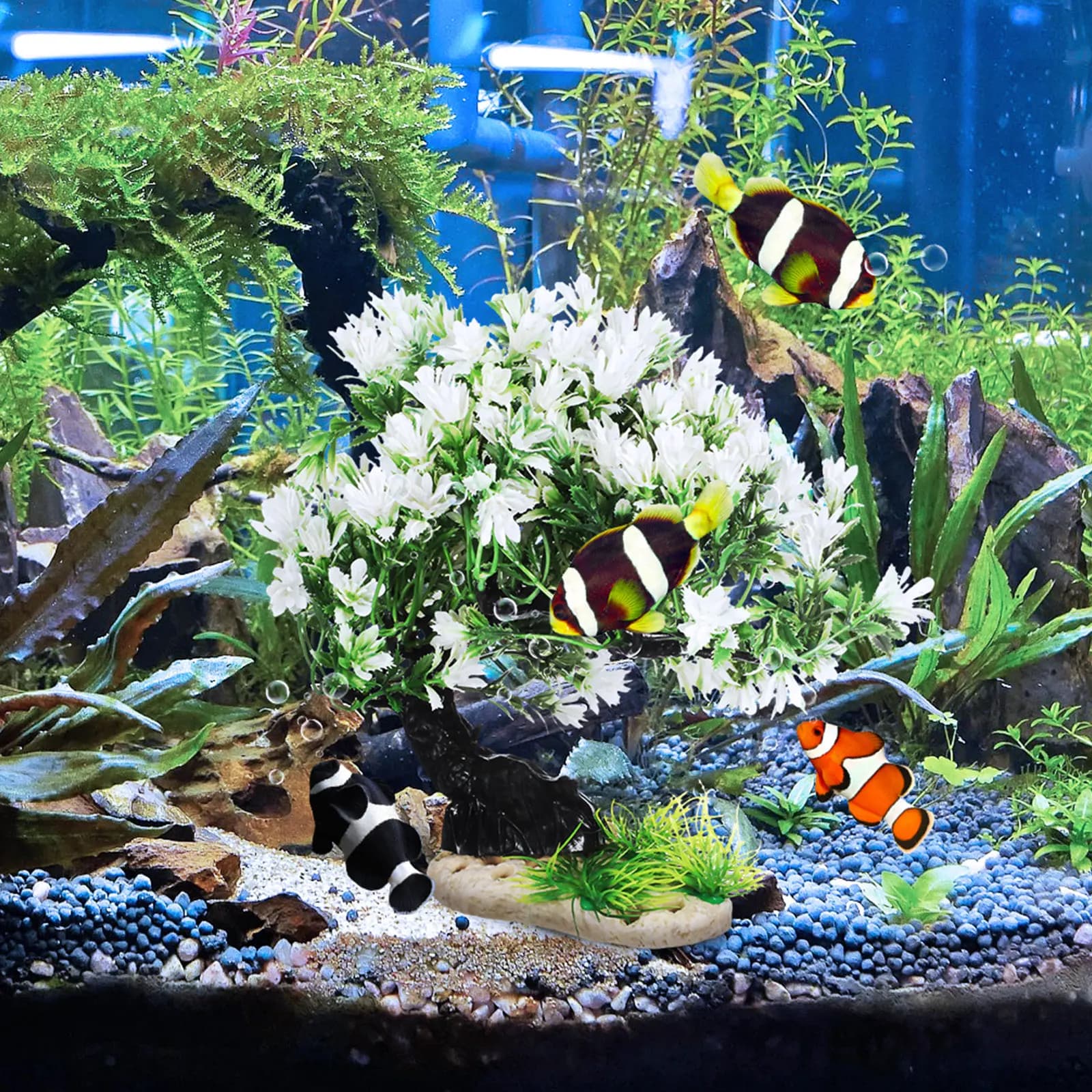 Artificial Aquarium Plants Plastic Tree Decor Fish Tank Accessories Lifelike Simulation Hideout for Tropical Freshwater Marine