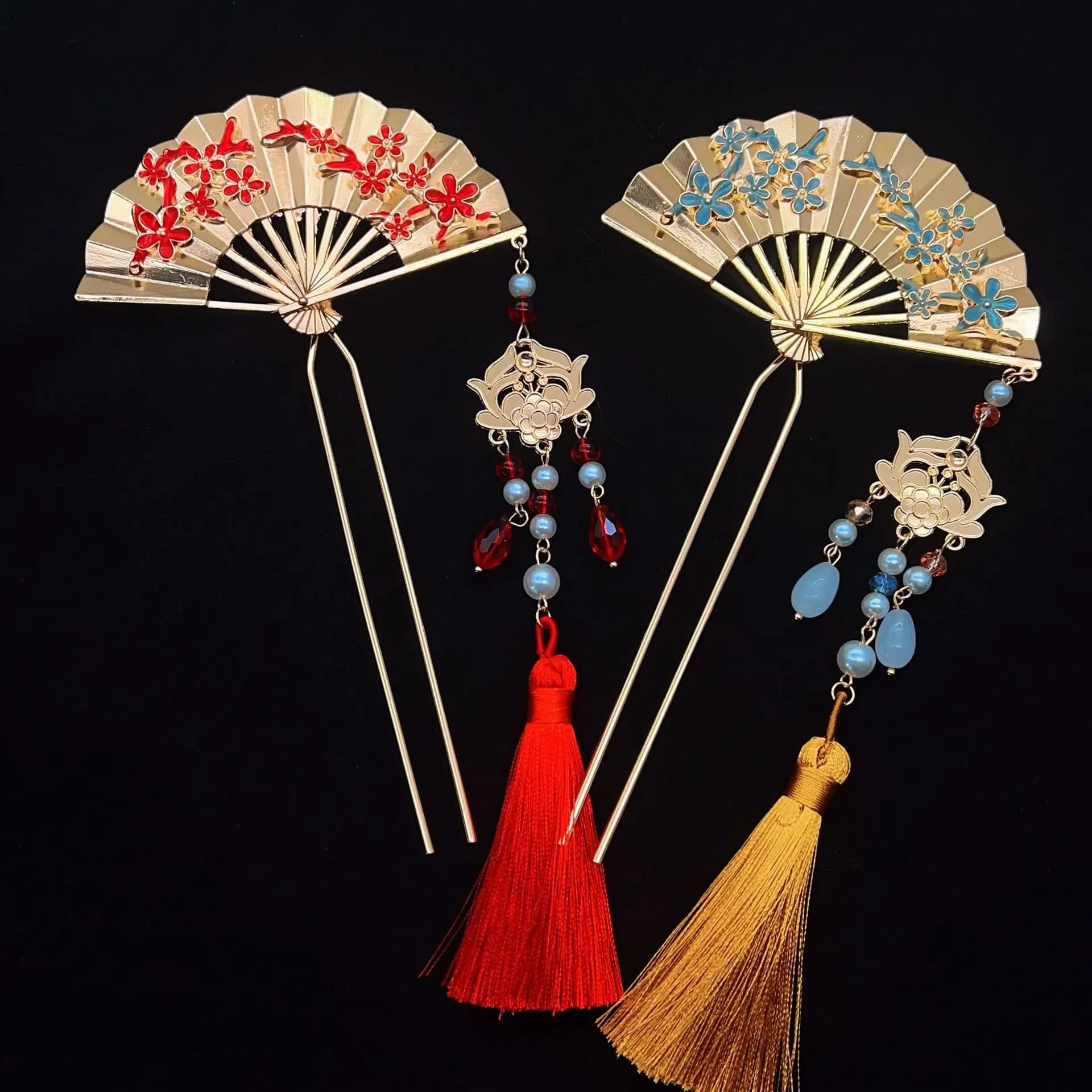 New hair fork with national fan nappa in Chinese style with high-end niche fork, pendulum hair accessories, fork in old style