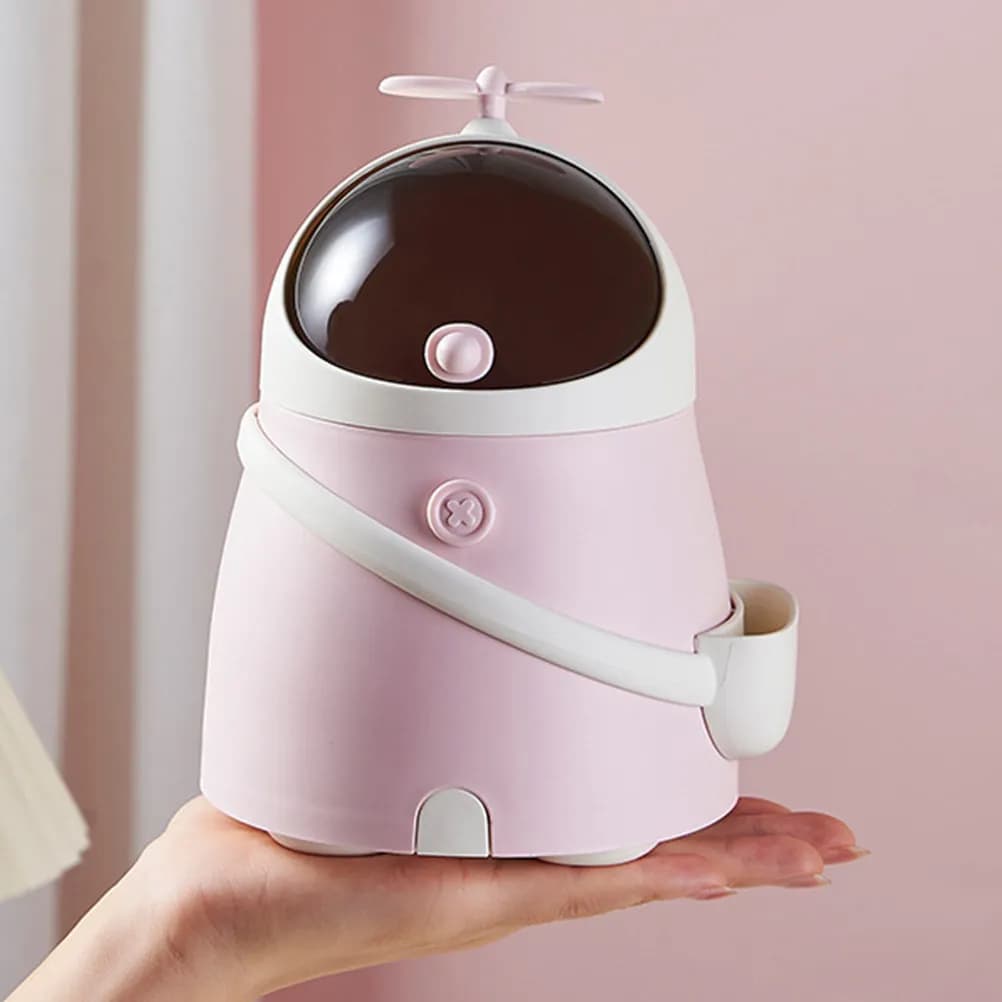 Mini Cestino per Rifiuti a Forma di Astronauta, Viola, per Scrivania, Dormitorio, Ufficio, Camper, Kawaii, Piccolo Contenitore per Rifiuti in Plastica