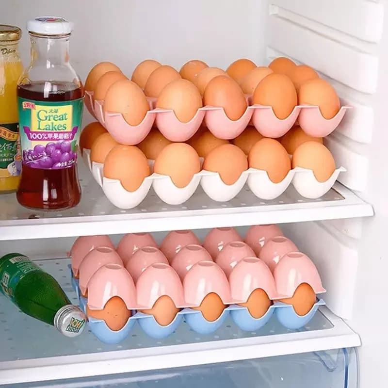 15 stackable grids storage box for eggs refrigerator kitchen organizer for eggs 3 colors plastic holder for storage rack for eggs in classic style