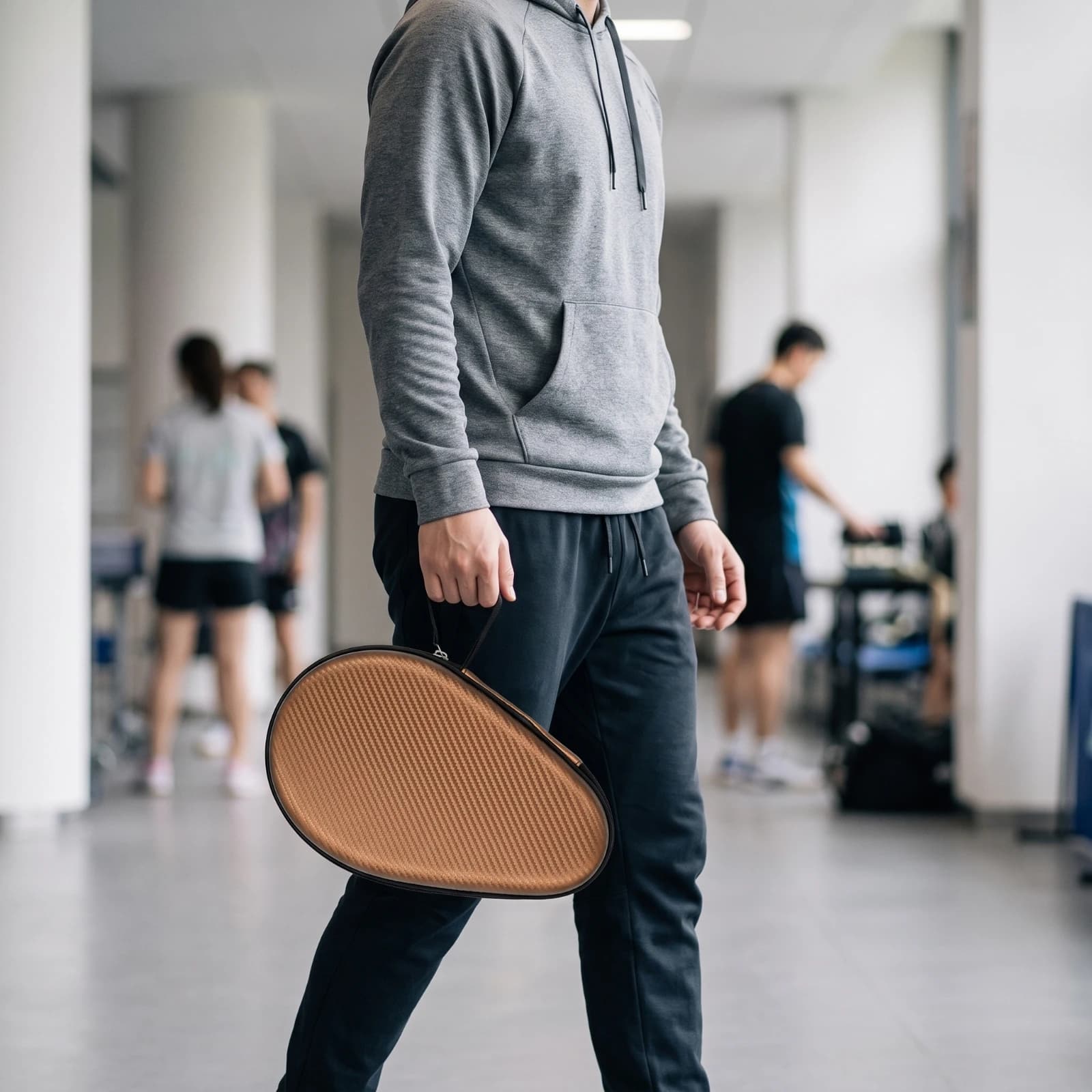 Table Tennis Racket Case with Wrist Strap Portable Table Tennis Racket Case Rigid Sturdy for Practice Sessions, Travel