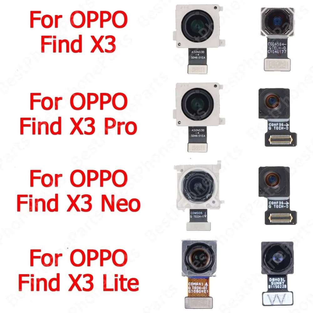 Selfie Back View face fotocamera anteriore per OPPO Find X3 Lite Pro Neo Rear Big Camera Module Flex Cable Repair pezzi di ricambio
