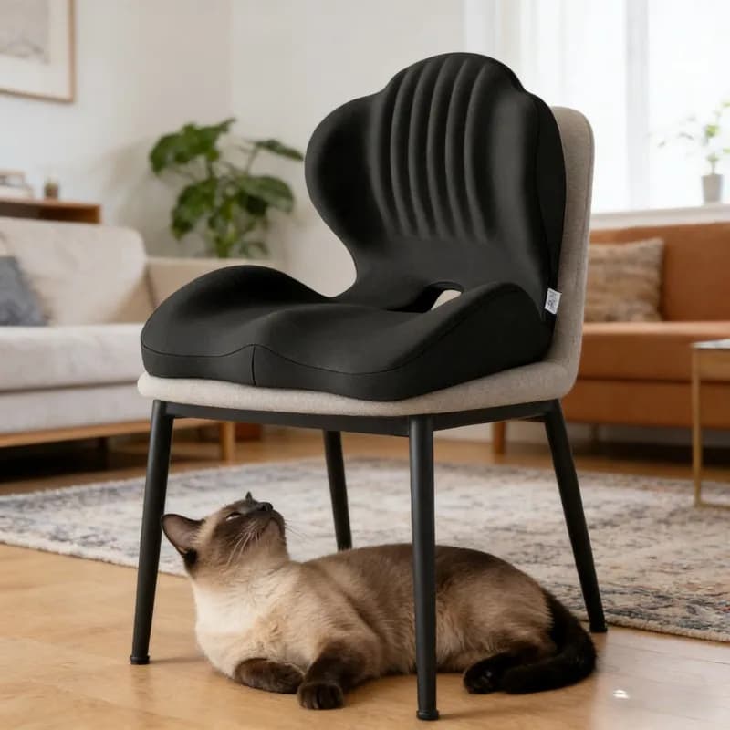 Set di cuscini ergonomici in memory foam per seduta e schienale, morbidi e resistenti, si adattano alle curve del corpo. Per sedie da ufficio.