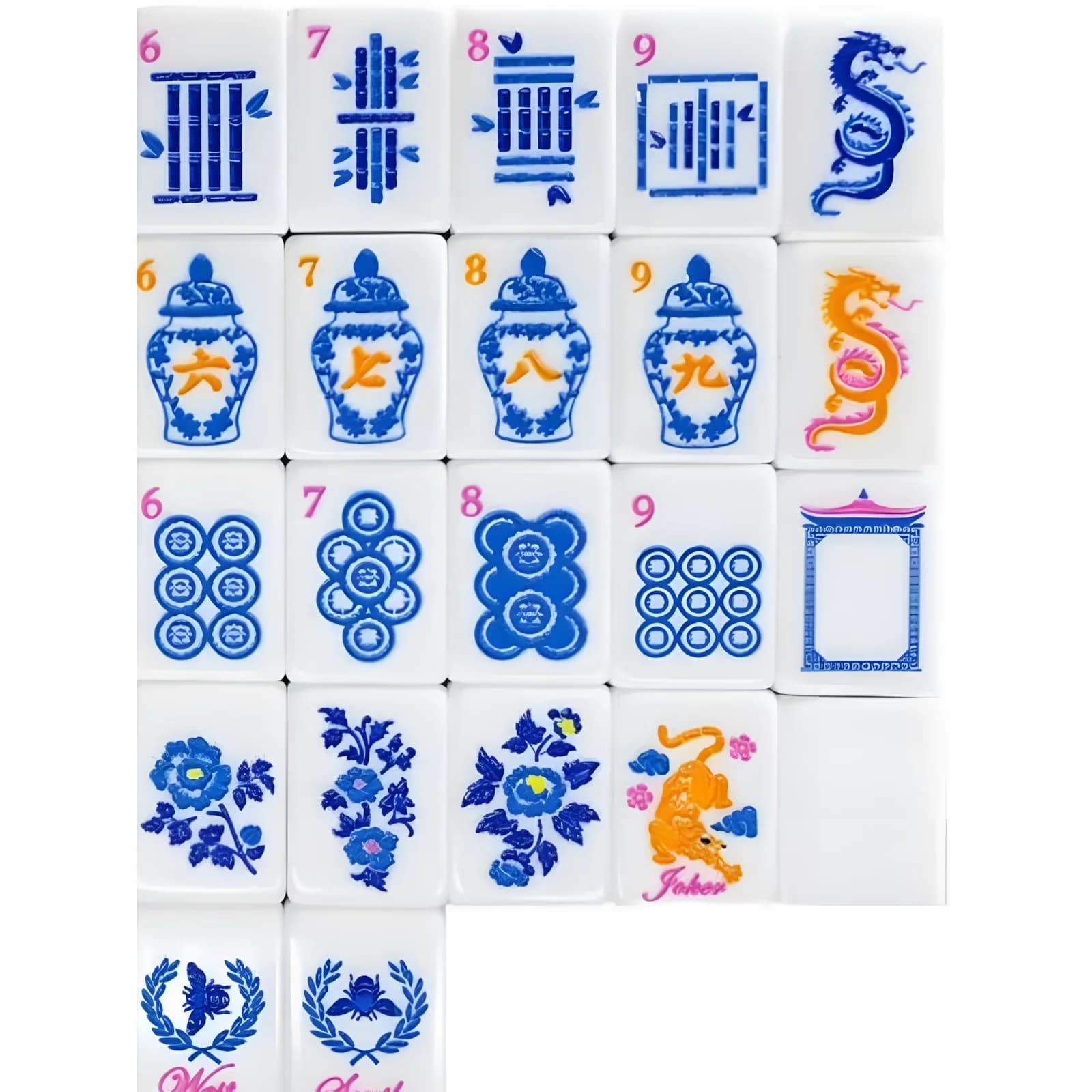 New Two-Layer Acrylic American Mahjong Tiles, Portable Light Blue Mahjong Set