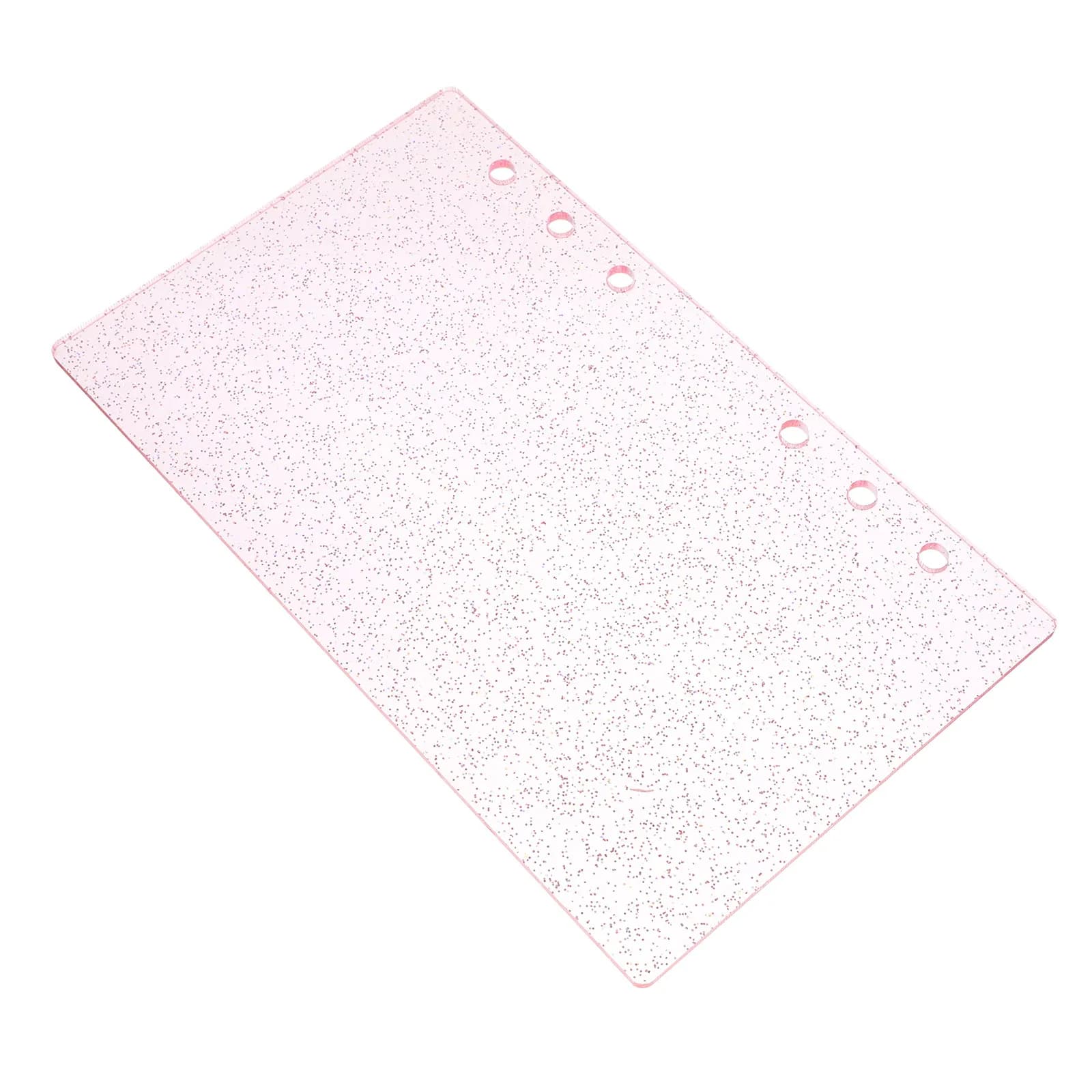 A6 6-Hole Acrylic Notebook Cover Glittery Semitransparent Binder Cover Loose Leaf Planner Journal Shell Binder Covers