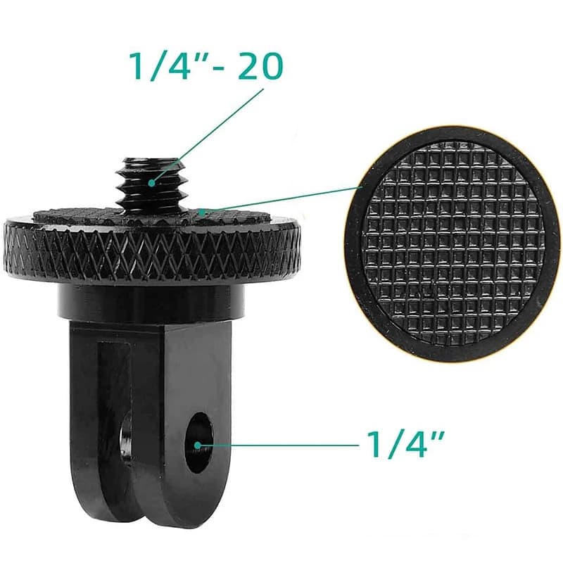 ERIKOLE 1/4 Inch Screw Tripod Adapter 360 Rotating Mount Holder For Go Pro 12 11 10 9 8 Insta-360 One X X2 X3 Camera Accessories