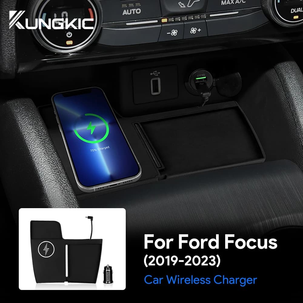 Auto Fast Wireless Charging Support For Ford Focus 2019 2020 2021 2022 2023 2024 2025 15W Mobile Phone Loader Accessories