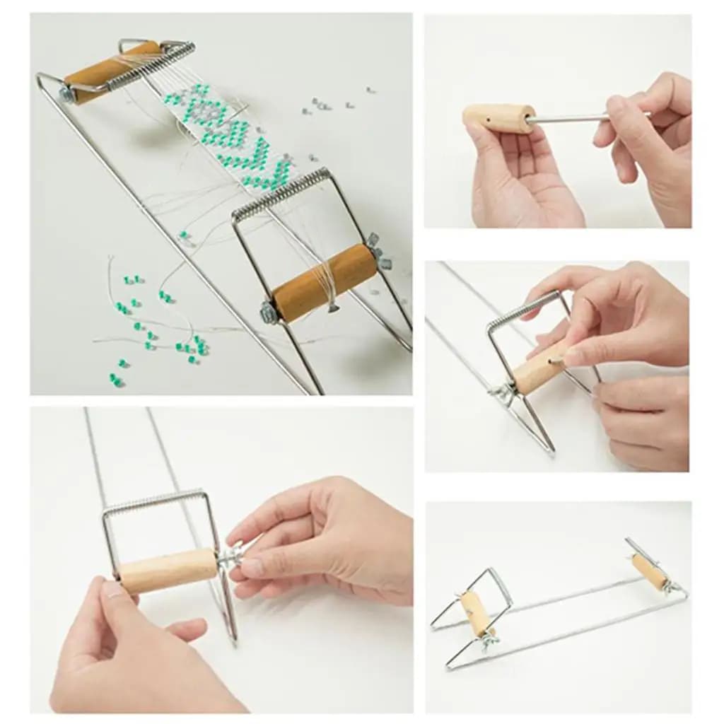 Metal Weaving Beading Loom for DIY Bracelet Necklace Bead Loom Knitting Tool