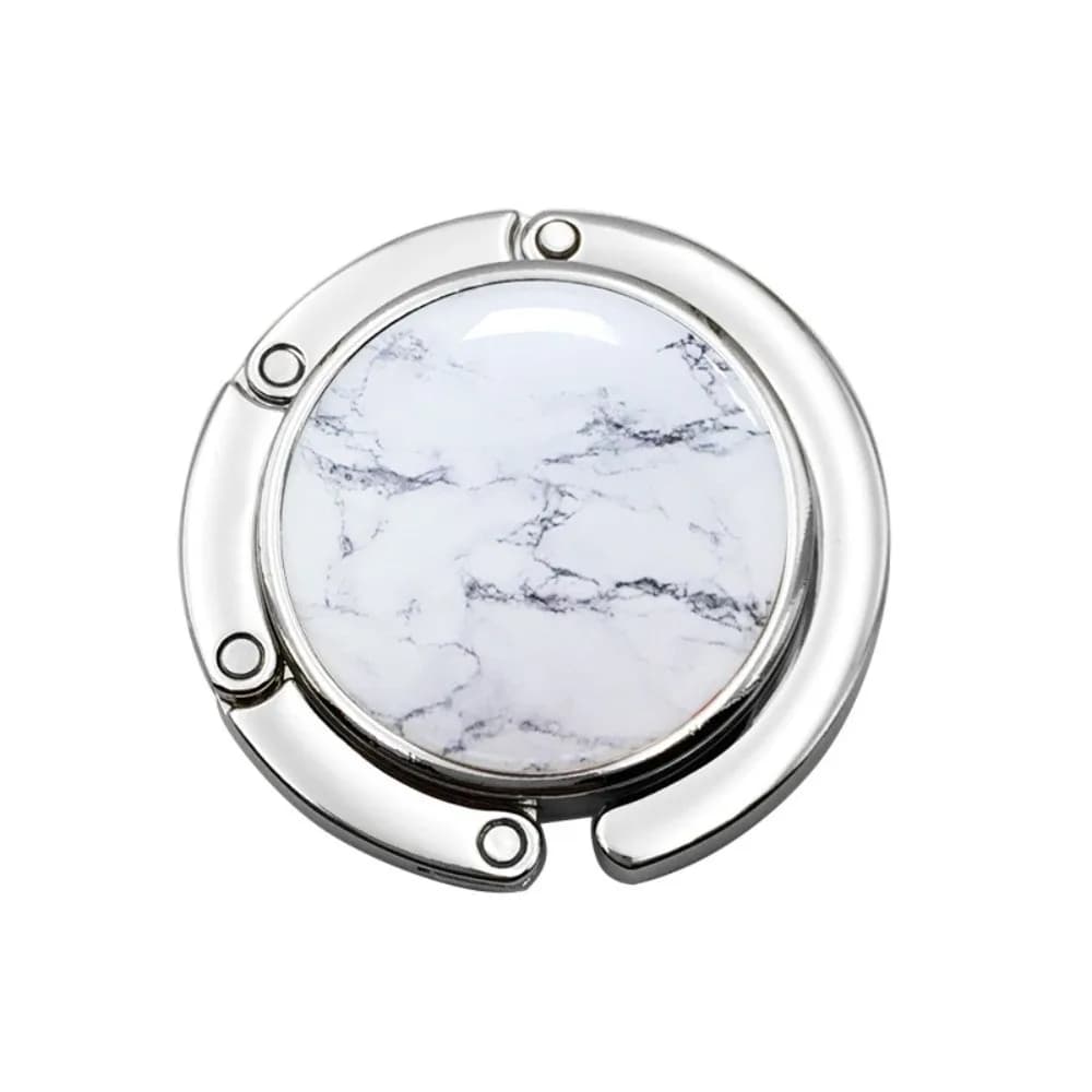 Fashion Foldable Handbag Hook Portable Creative Briefcase Hanger Durable Marble Pattern Desk Hanging Rack for Table
