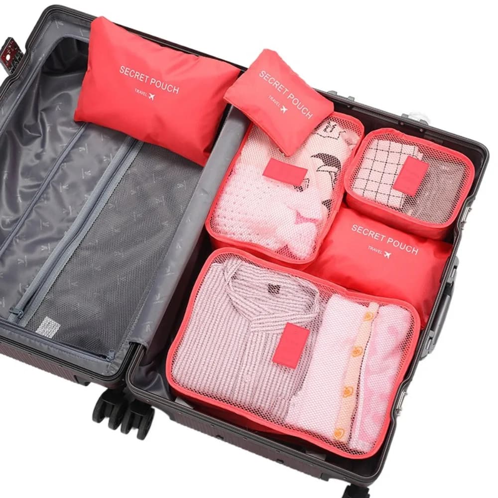 6Pcs/Set Space Saving Travel Storage Bag Set Large Capacity Expandable Packing Cubes Bag Dampproof Washable